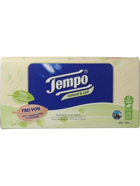 Tempo Tissue box natural & soft 4-laags