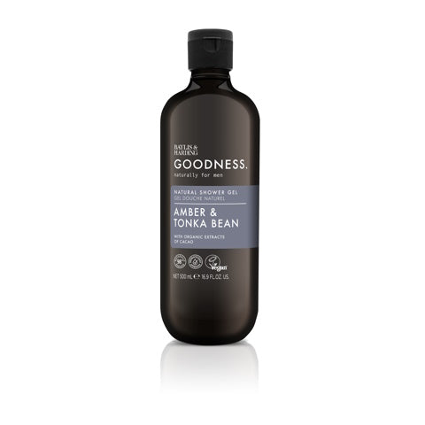 Baylis & Harding Goodness men showergel amber & tonka bean 500.00 Milliliter