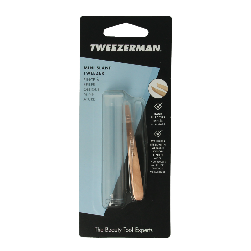 Tweezerman Mini slant tweezer rose gold 1 Stuks