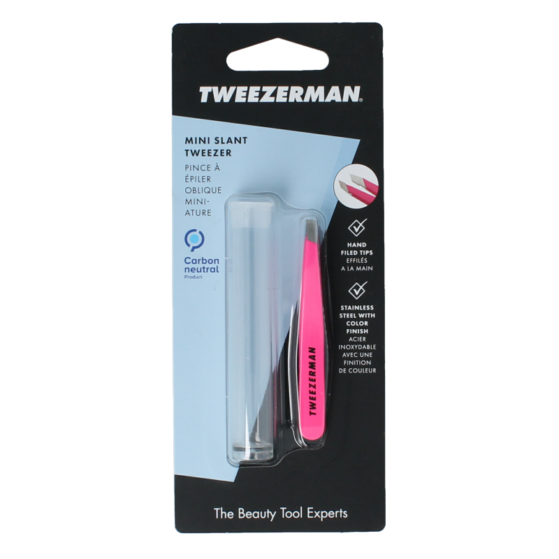 Tweezerman Mini slant tweezer neon pink 1 Stuks