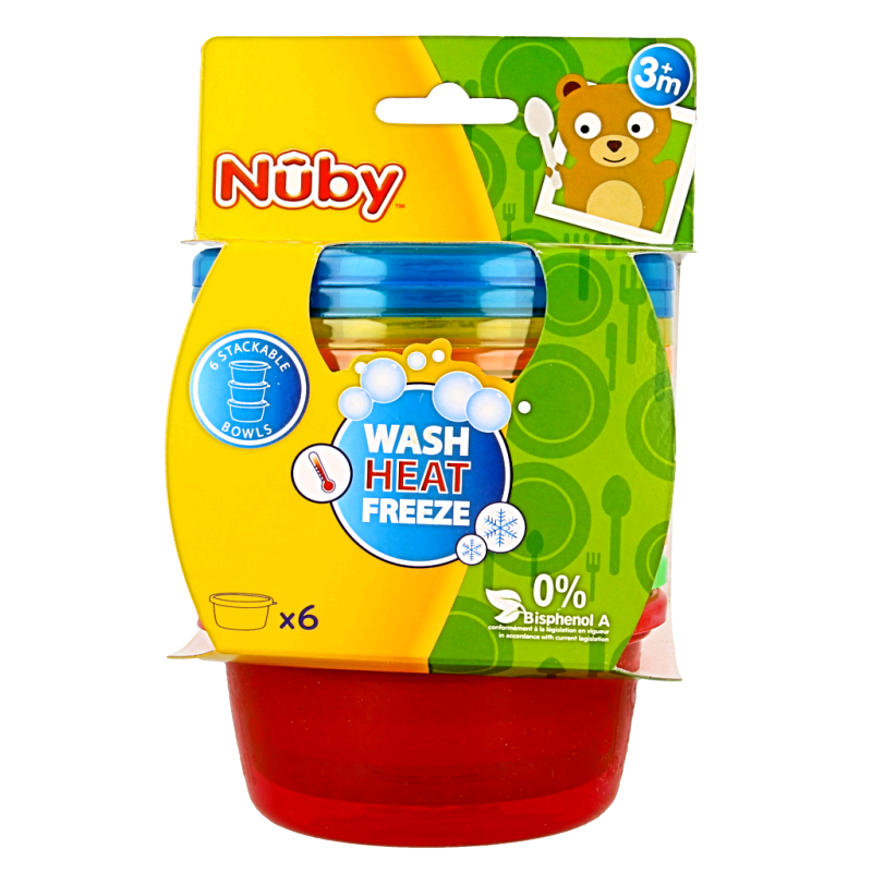 Nuby Snackkommetjes met deksel 300ml 6 Stuks