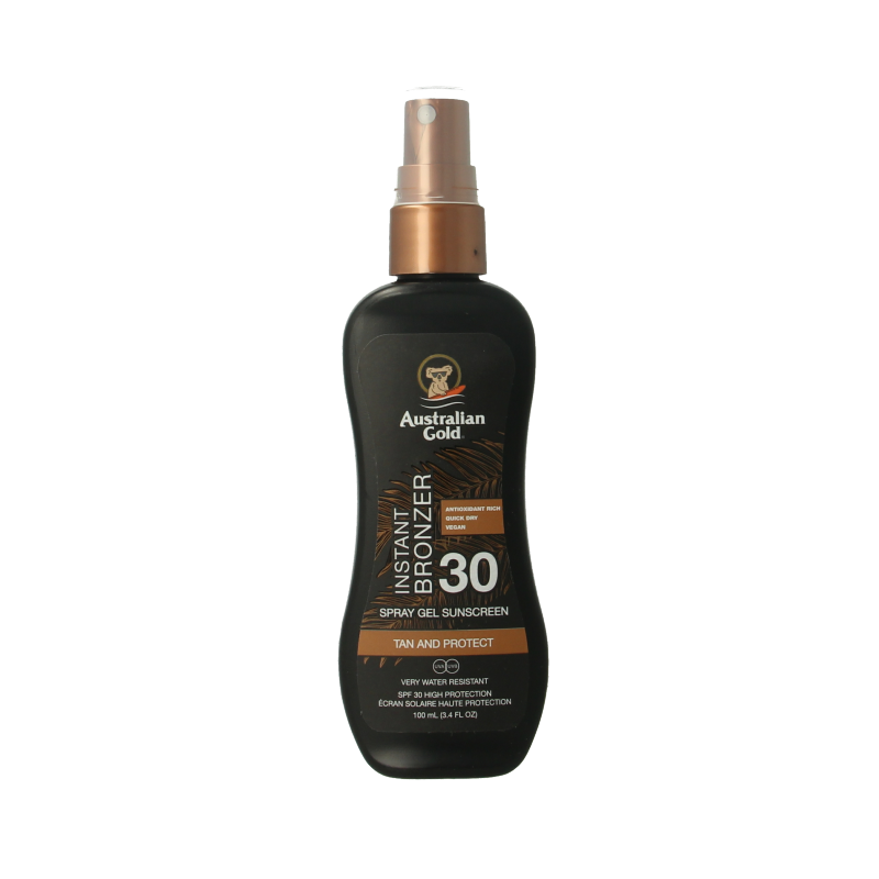 Australian Gold Spray gel met bronzer SPF30 100 Milliliter