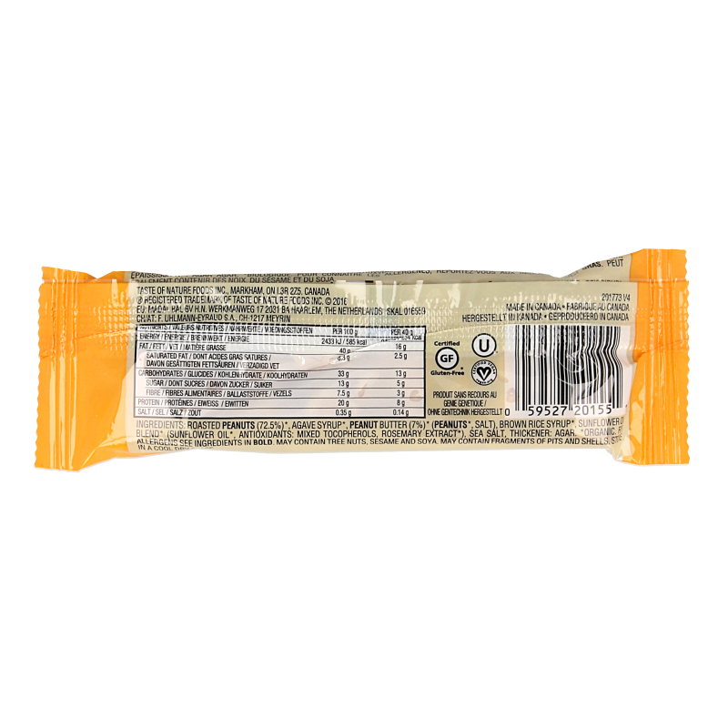 Taste Of Nature Peanut granenreep bio 40 Gram