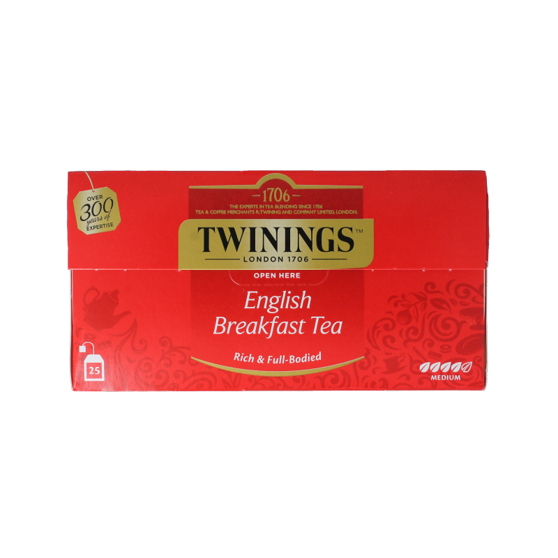 Twinings English breakfast thee envelop zwart 25 Zakjes