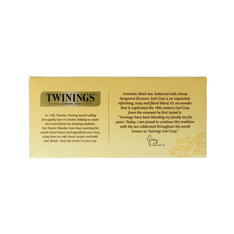 Twinings Earl grey decaf envelop zwart 25 Zakjes