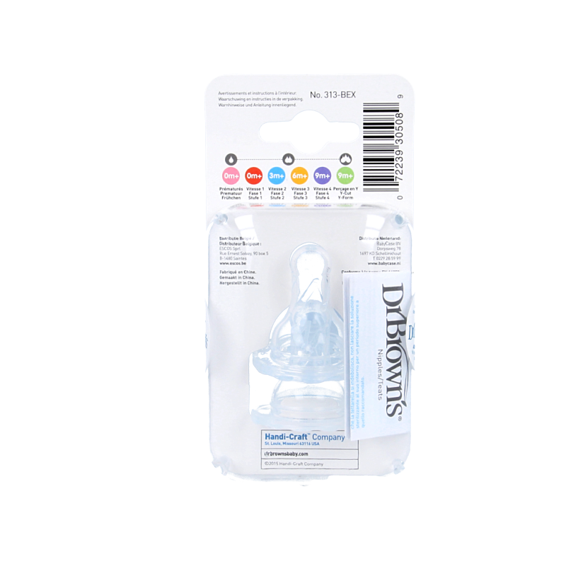 Dr. Brown's Speen standaard hals fles fase 4 pap 2 Stuks