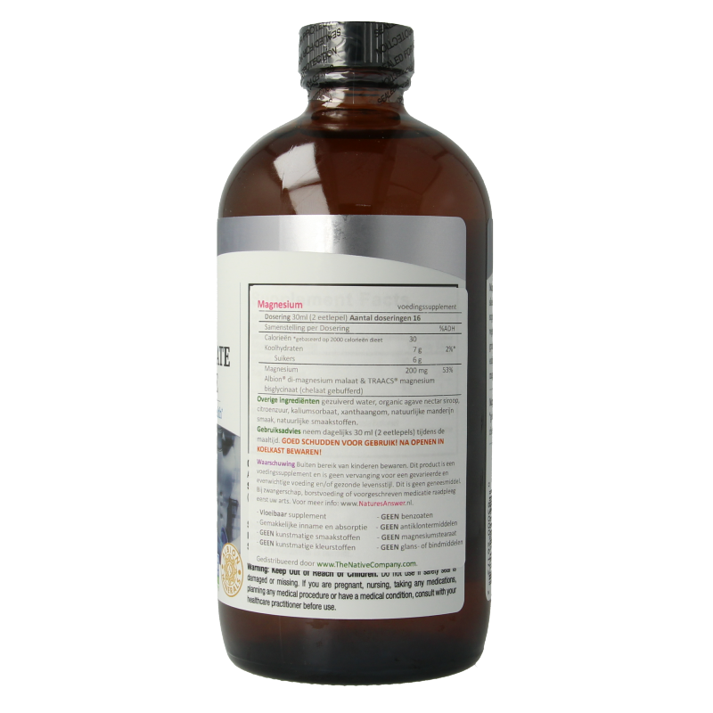 Natures Answer Vloeibaar magnesium malaat & bisglycinaat 480 Milliliter