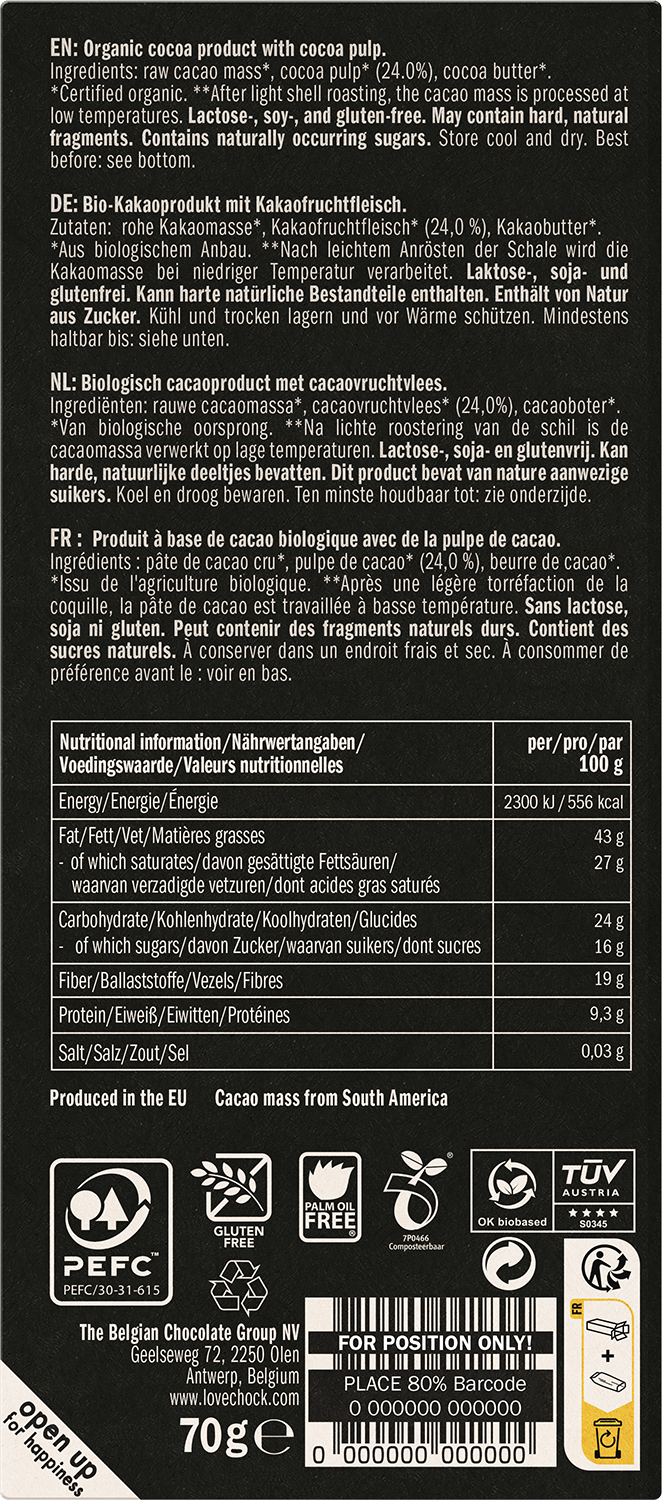 Lovechock Lovechock 100% Cocoafruit 70.00 Gram