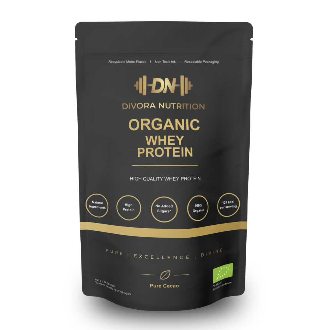 Divora Divora Whey Protein Pure Cacao bio 450.00 Gram
