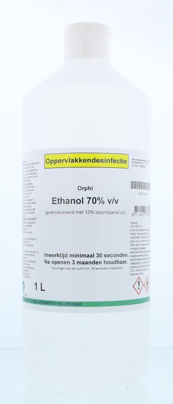 Orphi Alcohol ethanol 70% gedenatureerd 10% 1 Liter