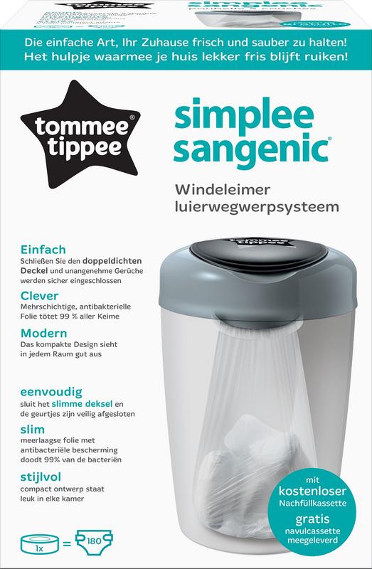 Tommee Tippee Simplee sangenic tub grey 1.00 Stuks