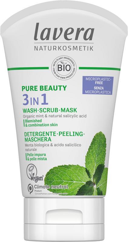 Lavera Pure Beauty 3-in-1 reiniger - peeling - masker 125 Milliliter