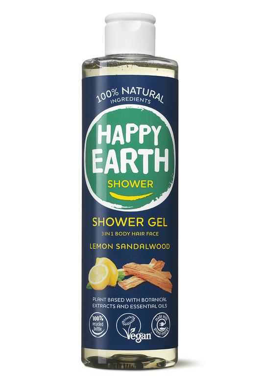 Happy Earth Pure showergel lemon sandalwood 300 Milliliter
