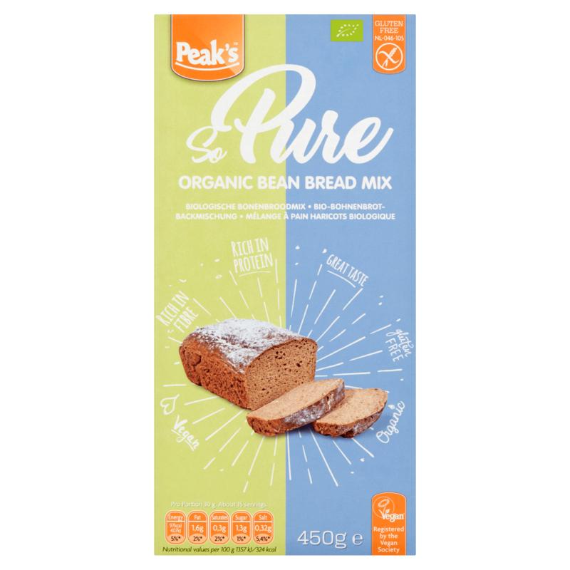 Peak's So pure bean breadmix glutenvrij bio 450 Gram
