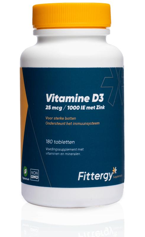 Fittergy Vitamine D3 25mcg met zink 180.00 Tabletten