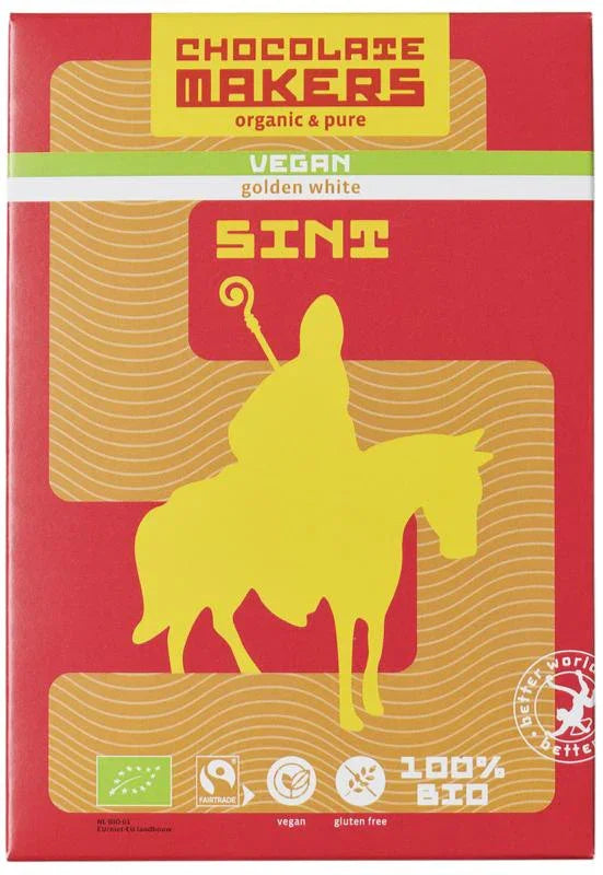 Chocolatemakers Sint letter golden white bio 120 Gram