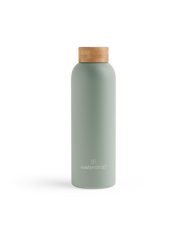 Waterdrop  Roestvrijstalen drinkfles pastel olive matt 600ml 1 Stuks