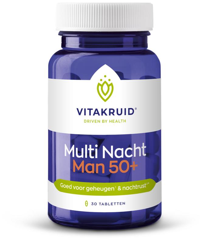 Vitakruid Multi Nacht Man 50+ 100% Vegan 30 Tabletten