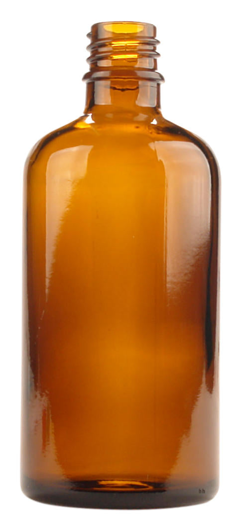 Helios Holland Flesje glas 100ml amber 24.00 Stuks