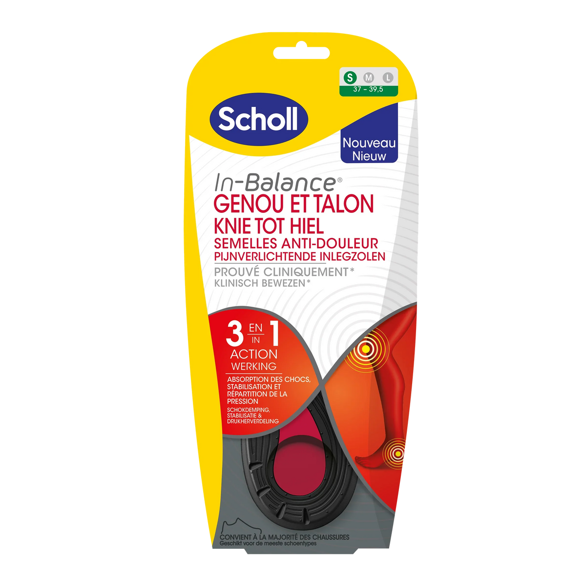 Scholl In balance inlegzolen knie tot hiel small 1 Paar