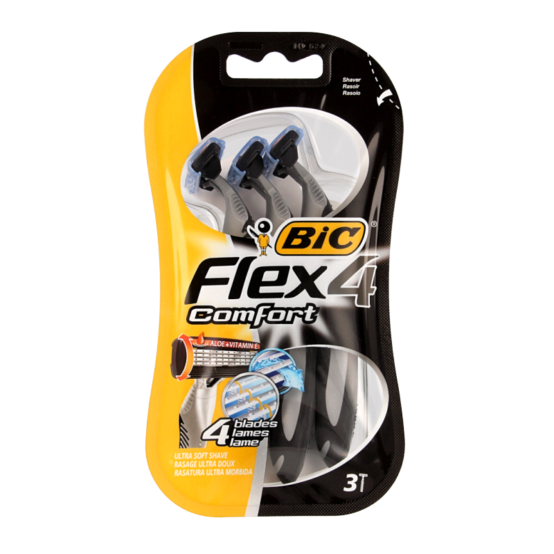BIC Flex 4 comfort mesjes blister 3 Stuks