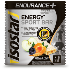 Isostar Endurance+ energy sport bar cereal & fruit 3 pack 120 Gram