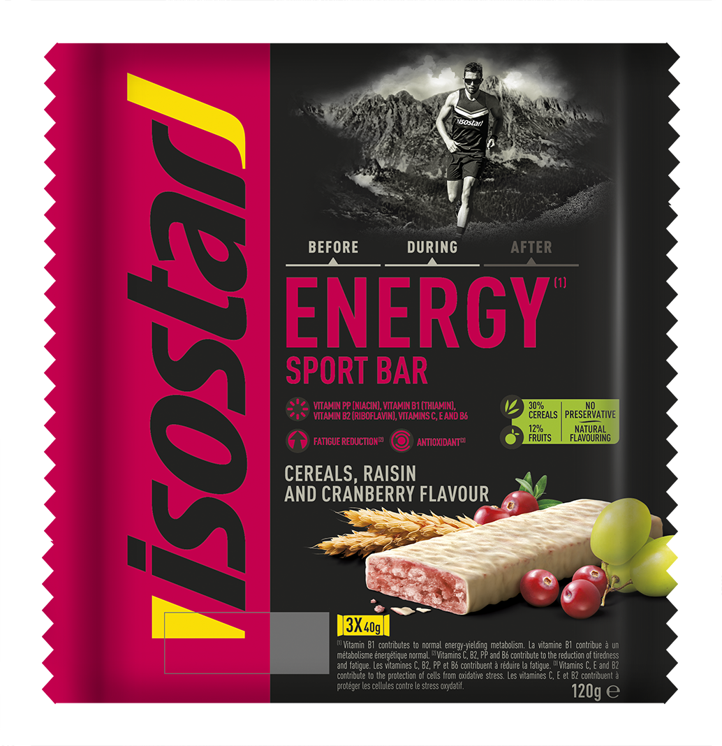 Isostar Energy sport bar cereals & cranberry 3 pack 120.00 Gram