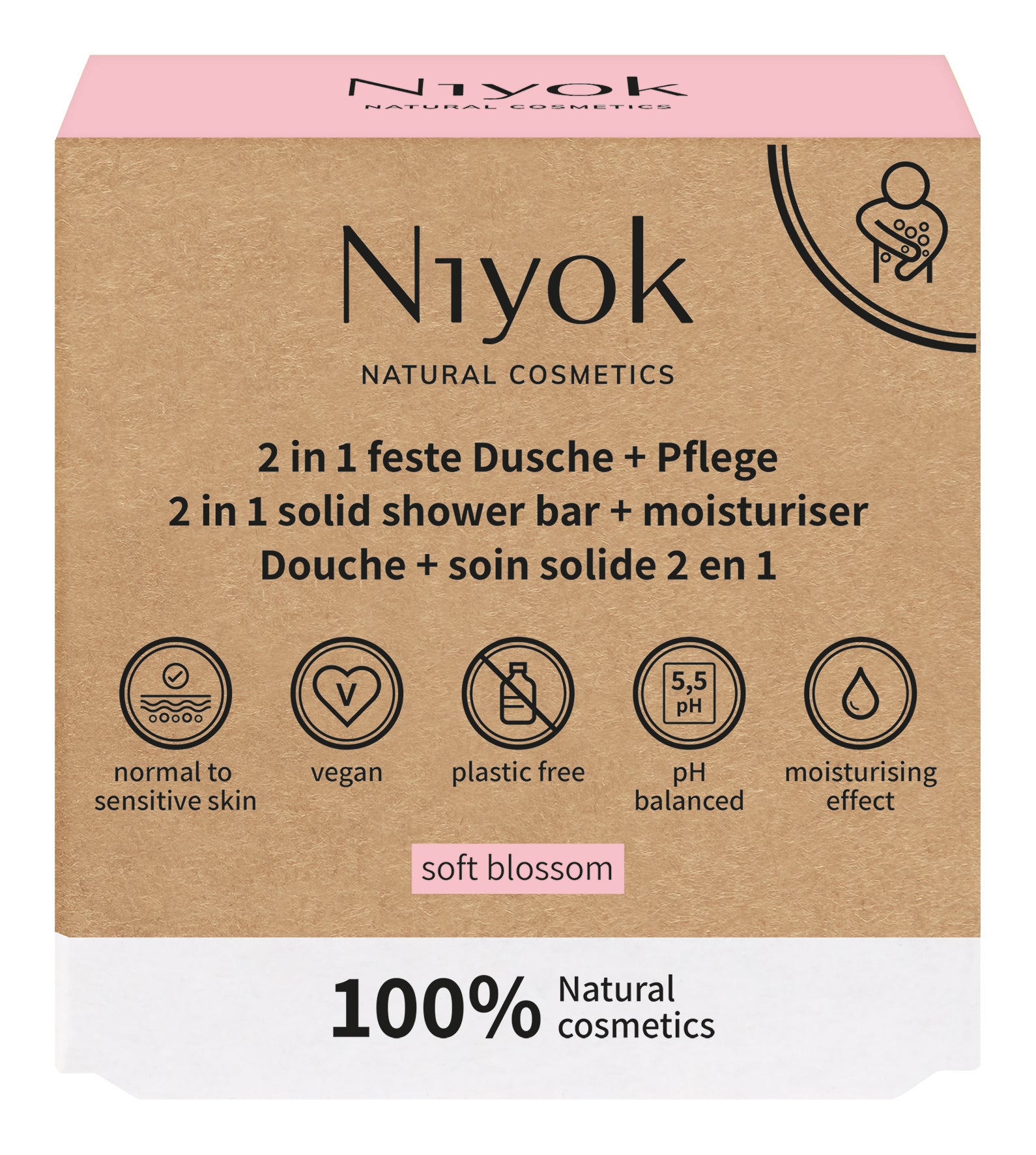 Niyok 2 in 1 shower soft blossom 80.00 Gram