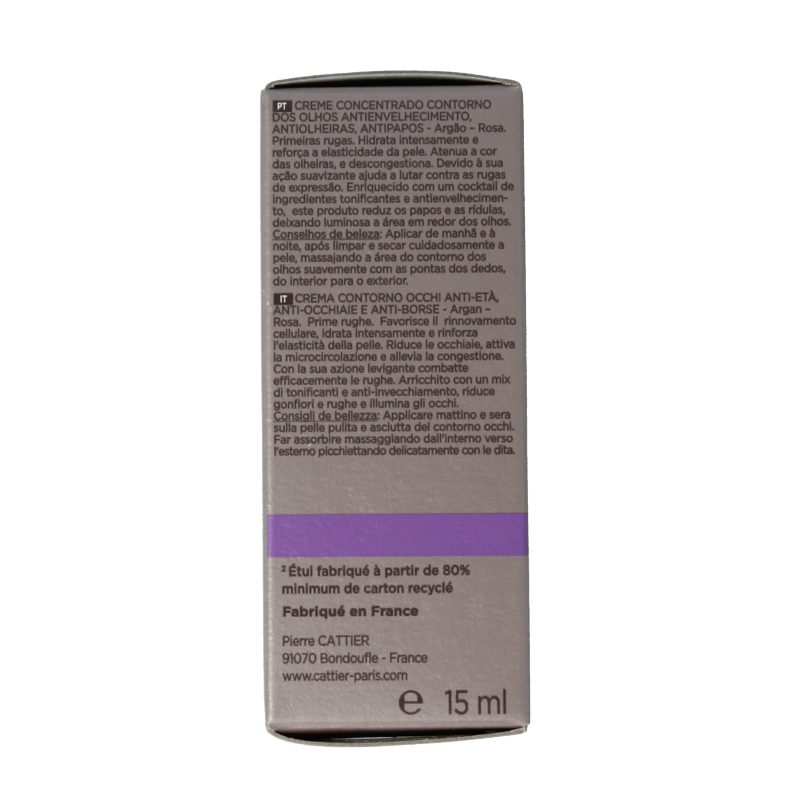 Cattier Oogcreme eclat de rose contour treatment 15 Milliliter