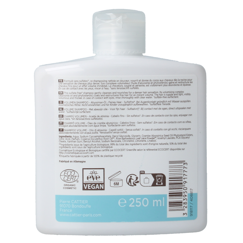 Cattier Shampoo volume 250 Milliliter