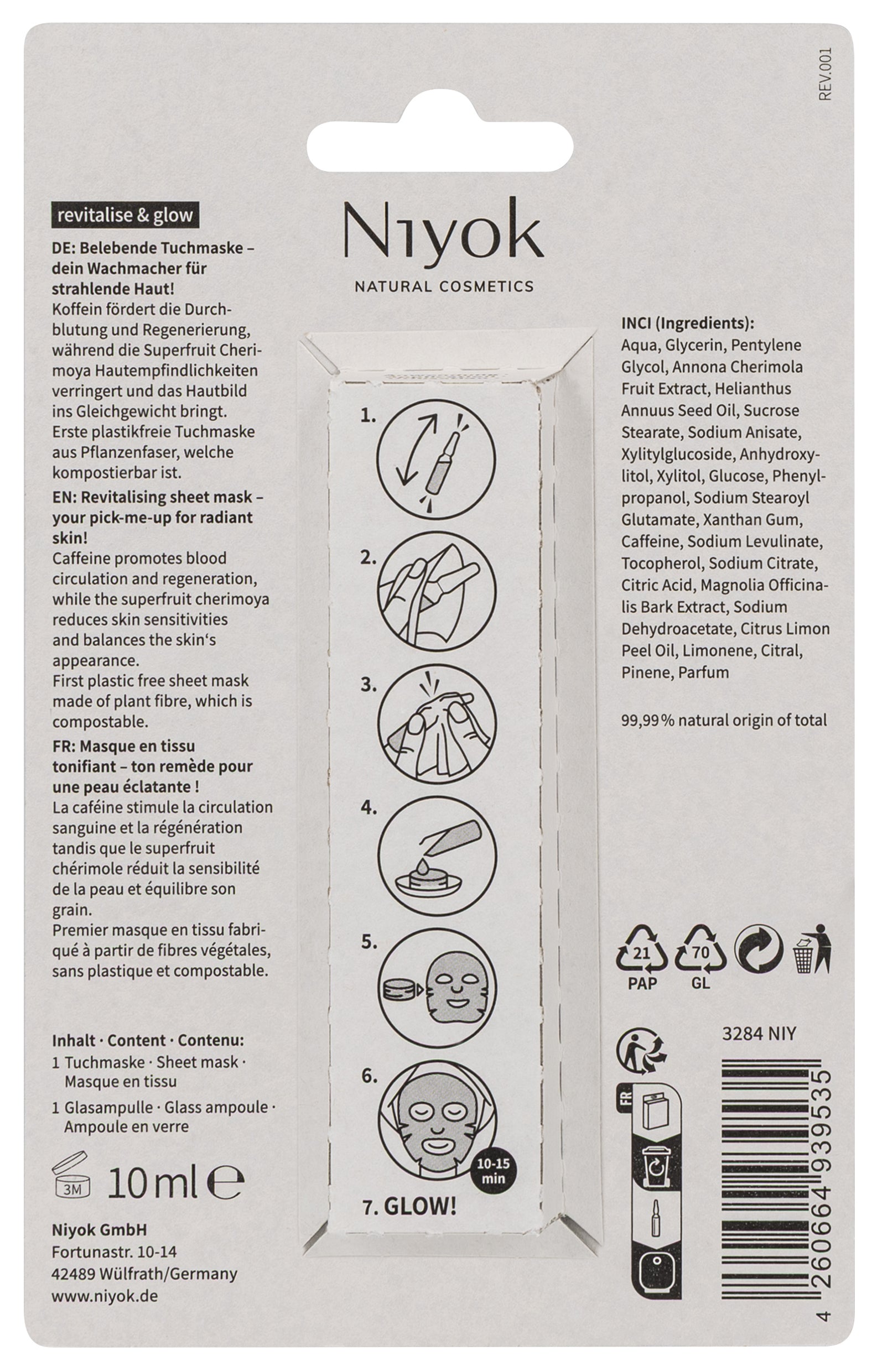 Niyok sheet mask Revitalise & Glow 10.00 Milliliter