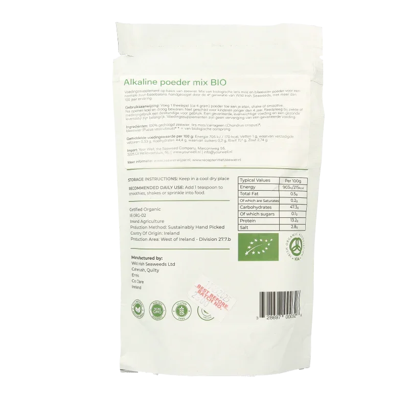 Wild Irish  Alkaline zeewier poeder mix bio 225 Gram