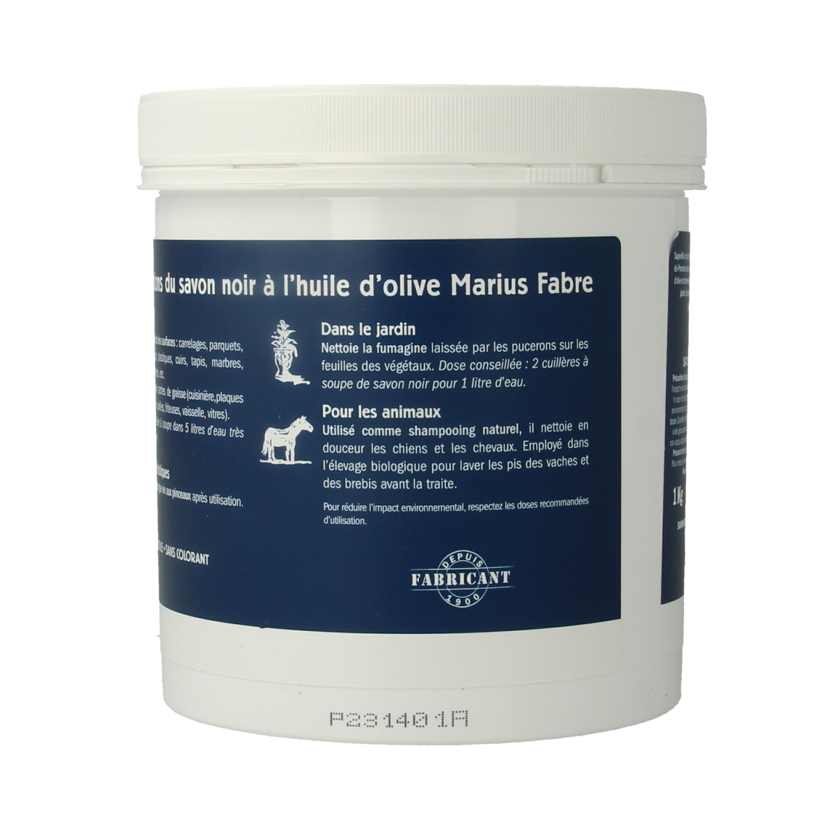 Marius Fabre Savon noir lavoir zwarte zeep pot 1.00 Kilogram