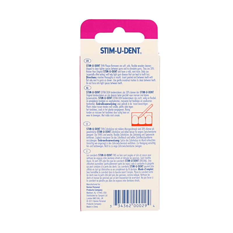 Stimudent Tandenstokers dun 4 x 40 stuks 160 Stuks