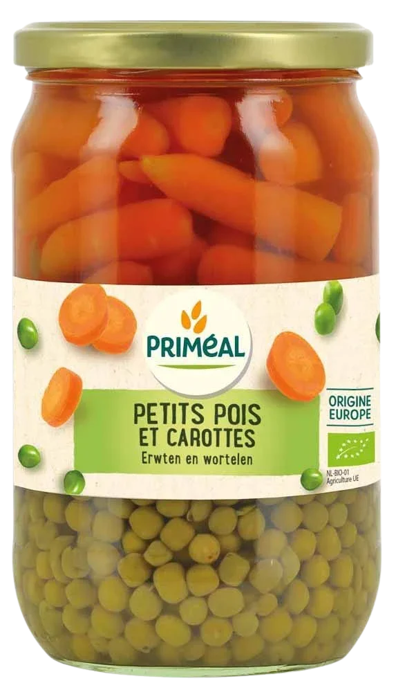 Primeal Doperwten wortelen bio 680 Gram