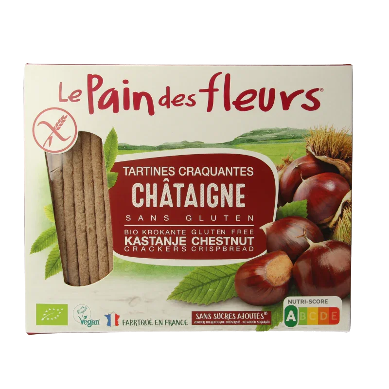 Pain Des Fleurs Tamme kastanje crackers bio 150 Gram
