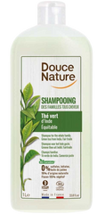 Douce Nature Shampoo glanzend haar met groene thee familie bio 1.00 Liter