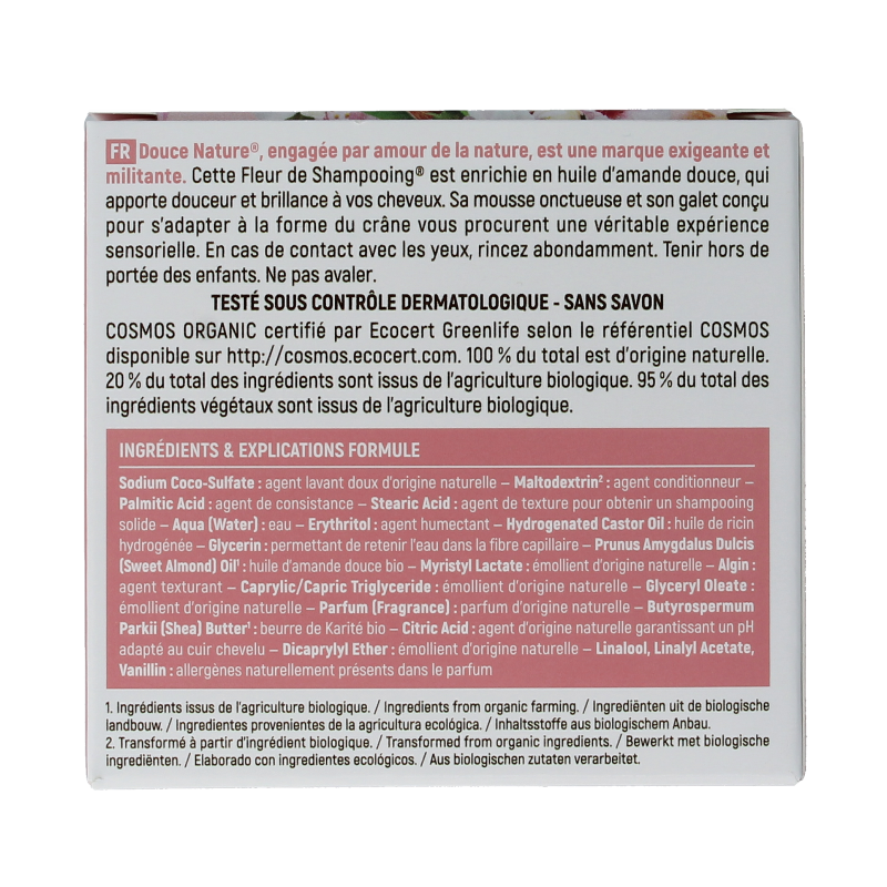 Douce Nature Shampoo bar normaal haar met zoete amandel bio 85 Gram