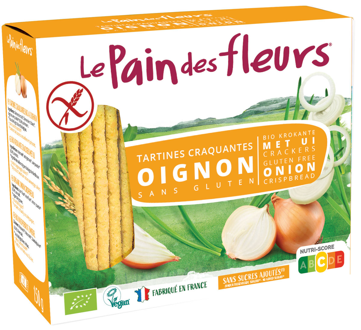 Pain Des Fleurs Krokante crackers ui glutenvrij bio 150.00 Gram