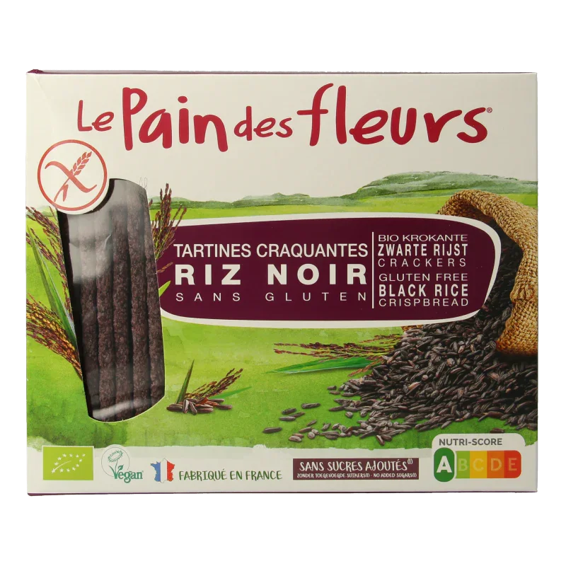 Pain Des Fleurs Zwarte rijst crackers bio 150 Gram