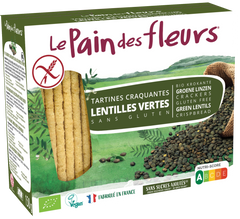 Pain Des Fleurs Krokante crackers groene linzen glutenvrij bio 150.00 Gram