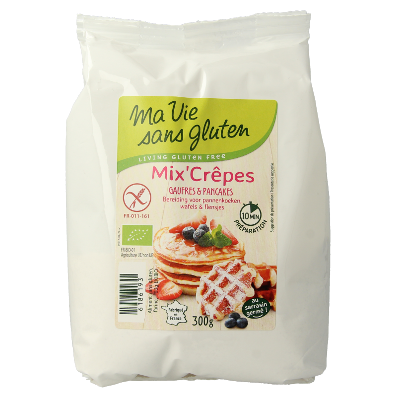 Ma Vie Sans Pannenkoeken wafels en flensjes mix glutenvrij bio 300 Gram