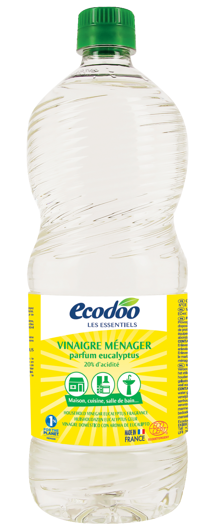 Ecodoo Azijnspray met eucalyptus geur 1 Liter
