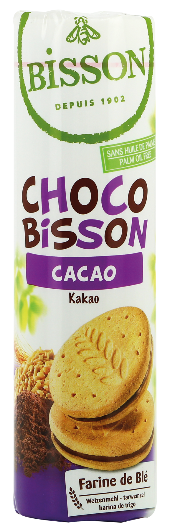 Bisson Choco cacao tarwekoekjes bio 300 Gram