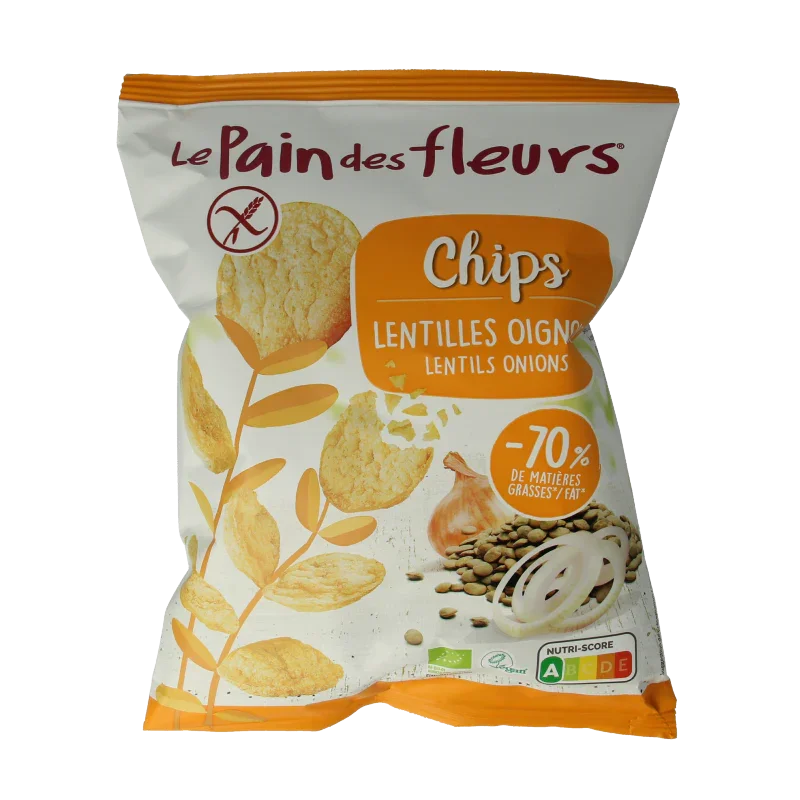 Pain Des Fleurs Chips met linzen en ui bio 50 Gram