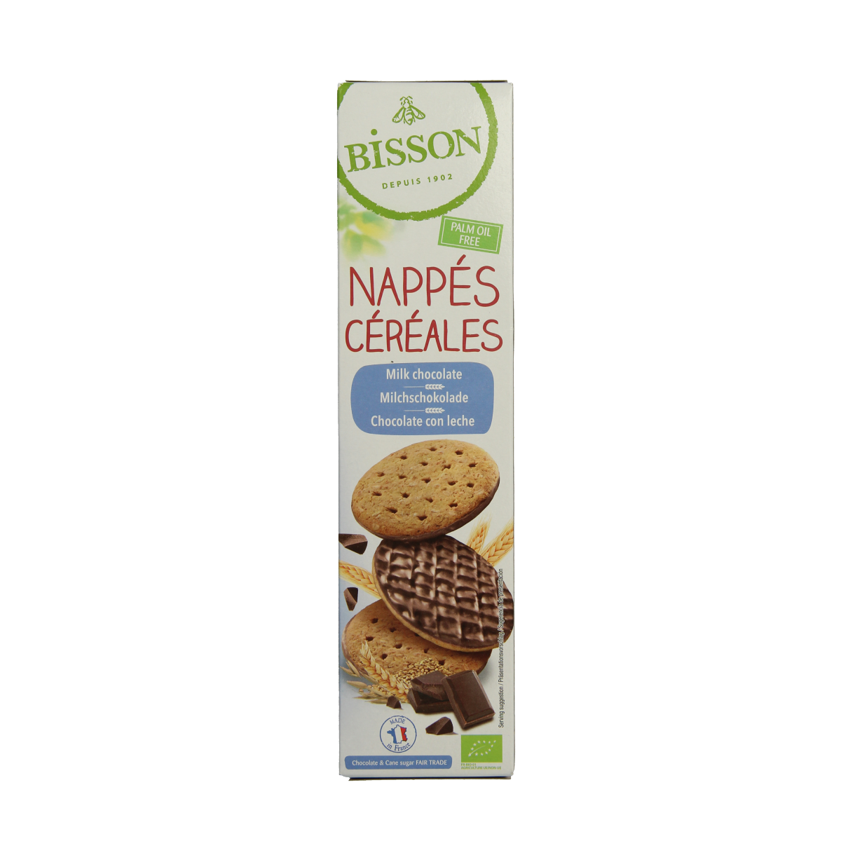 Bisson Melk chocolade frosted granenkoekjes bio 140.00 Gram