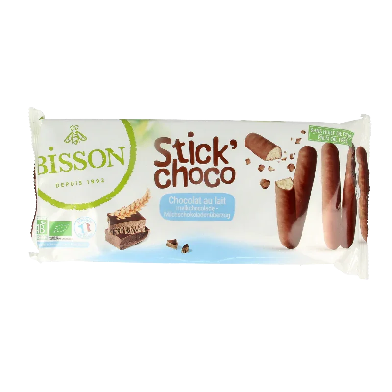 Bisson Stick choco melkchocolade bio 130 Gram