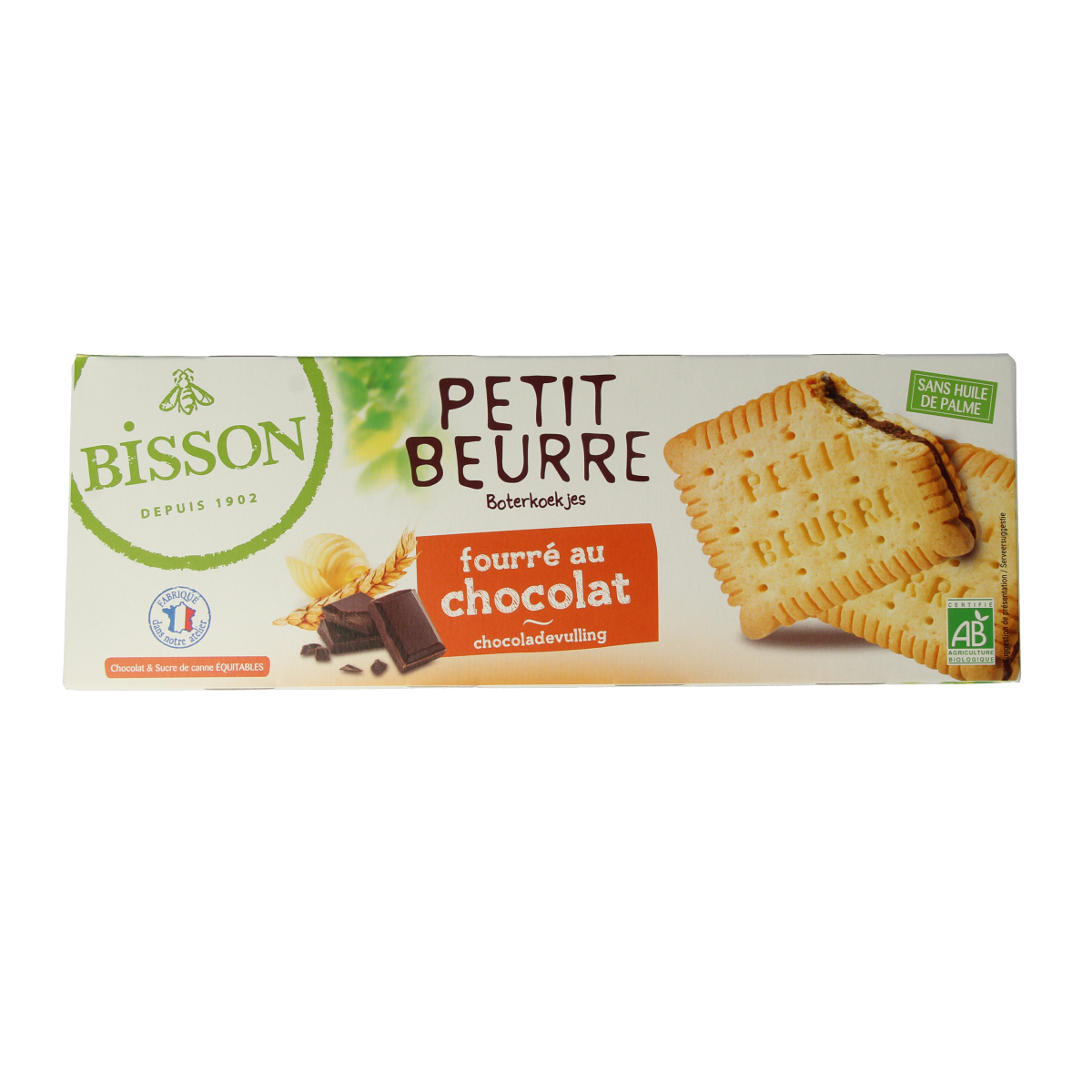 Bisson Op=Op Petit beurre biscuit met chocolade bio 197.00 Gram