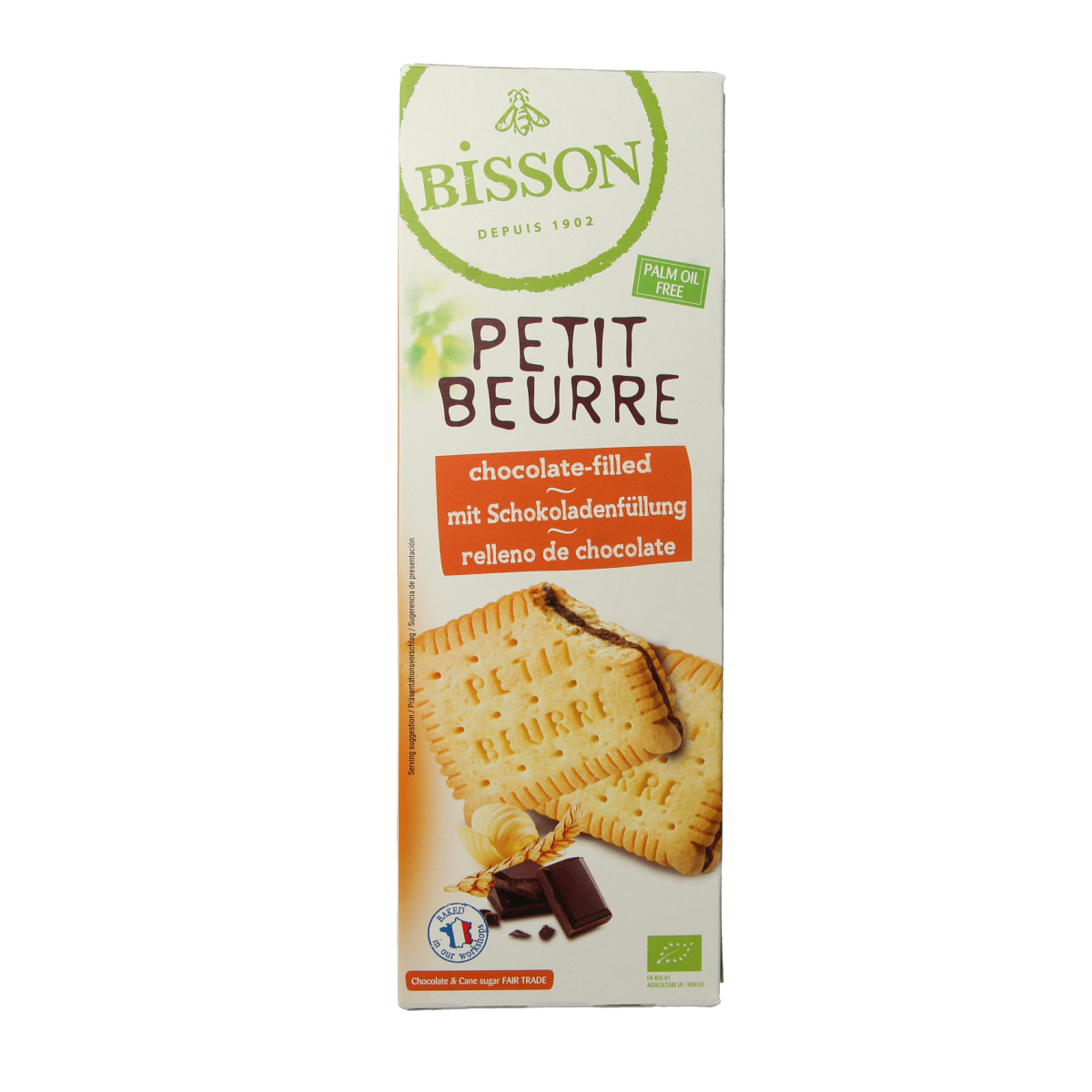 Bisson Petit beurre biscuit met chocolade bio 197.00 Gram
