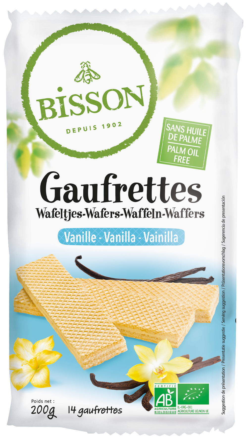 Bisson Vanille wafels bio 200.00 Gram